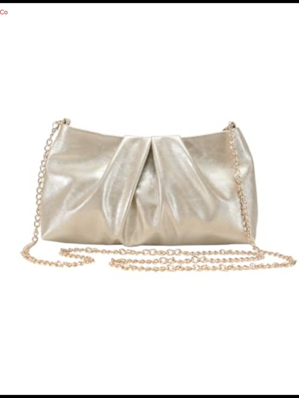 Pleated Satin Evening Clutch with Detachable Chain Formal Purse